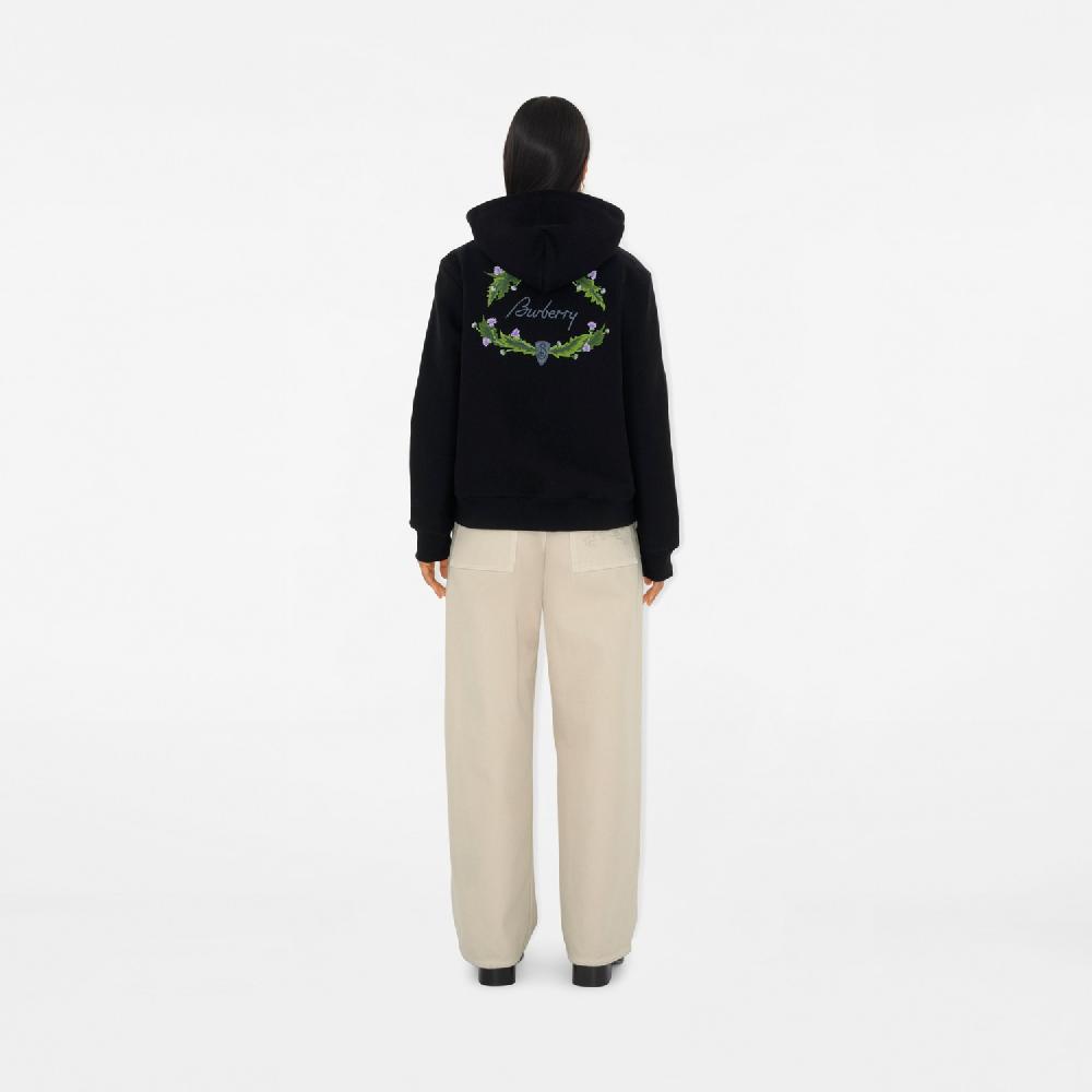 Burberry Sudadera en mezcla de algodón con cremallera logotipo corona de cardos y capuchaPrecio 840 00 € Liquidación