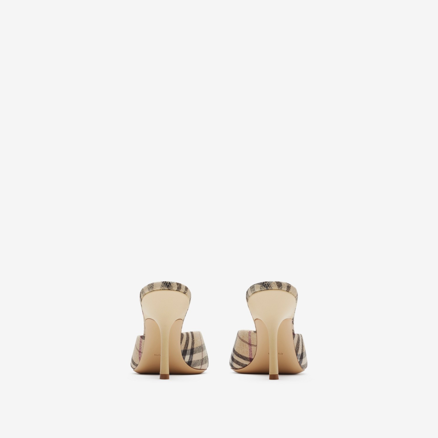 Burberry Zuecos Mews con tacón alto en mezcla de lino CheckPrecio 590 00 € Superdescuento