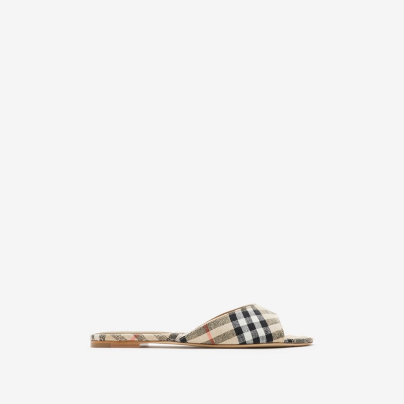 Burberry Sandalias pala Mews en mezcla de lino CheckPrecio 490 00 € Novedades