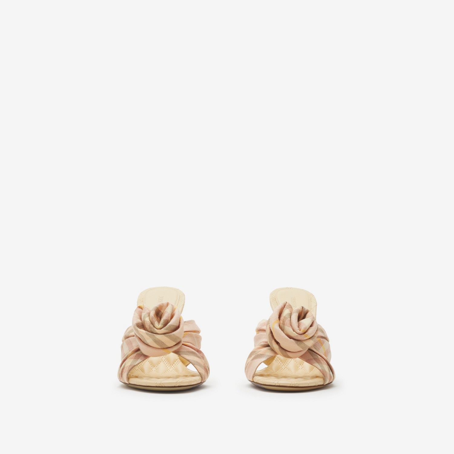 Burberry Zuecos Mews Check en mezcla de lino con rosaPrecio 920 00 € Descuento por venta flash