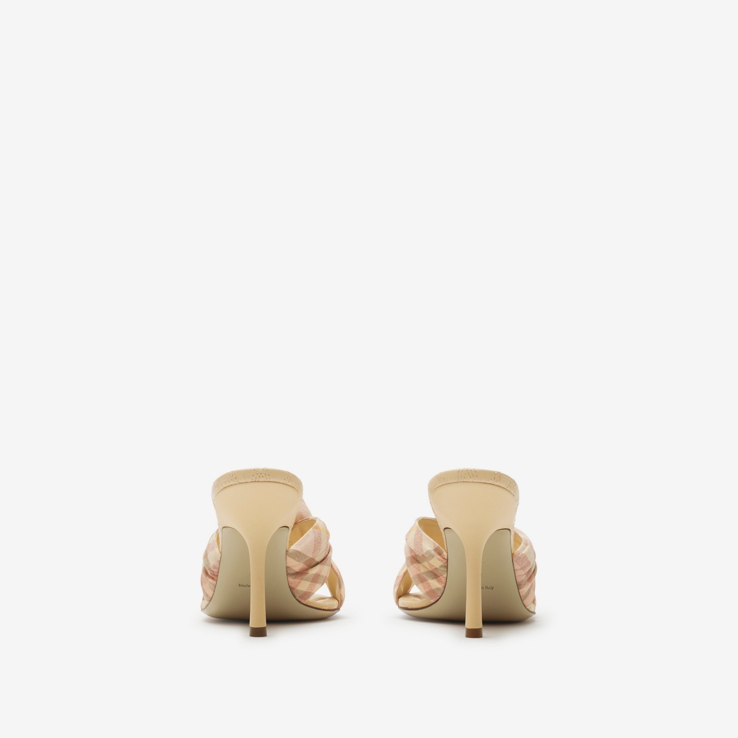 Burberry Zuecos Mews Check en mezcla de lino con rosaPrecio 920 00 € Descuento por venta flash