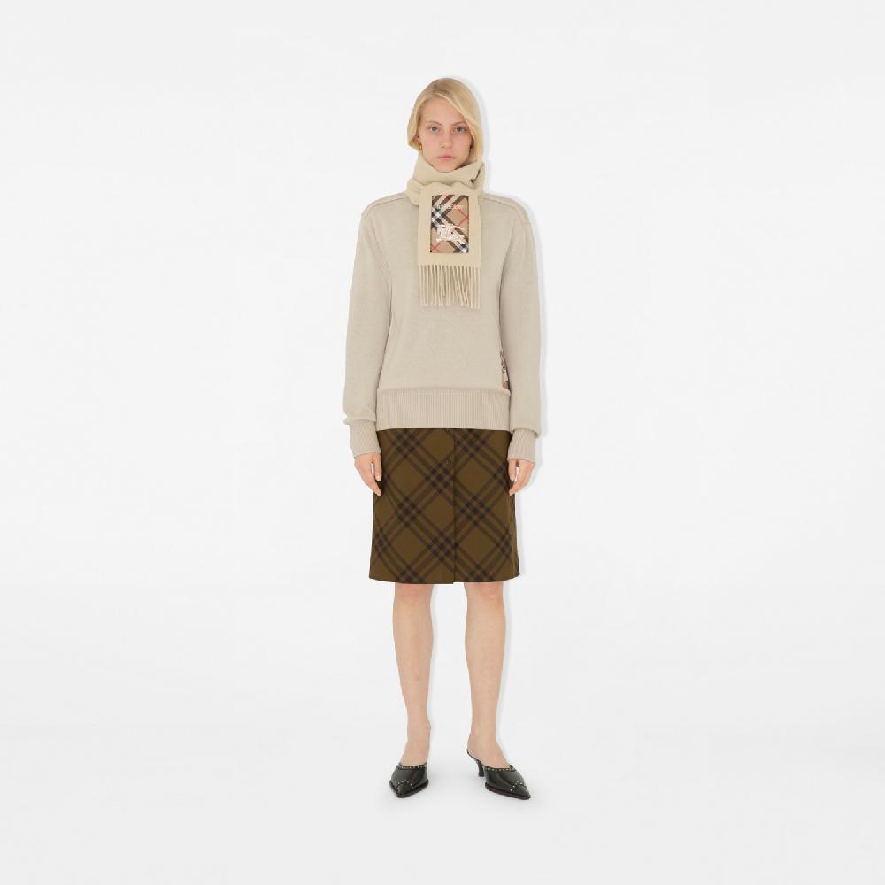 Burberry Bufanda en cachemir con aplique CheckPrecio 420 00 € Rebajas baratas
