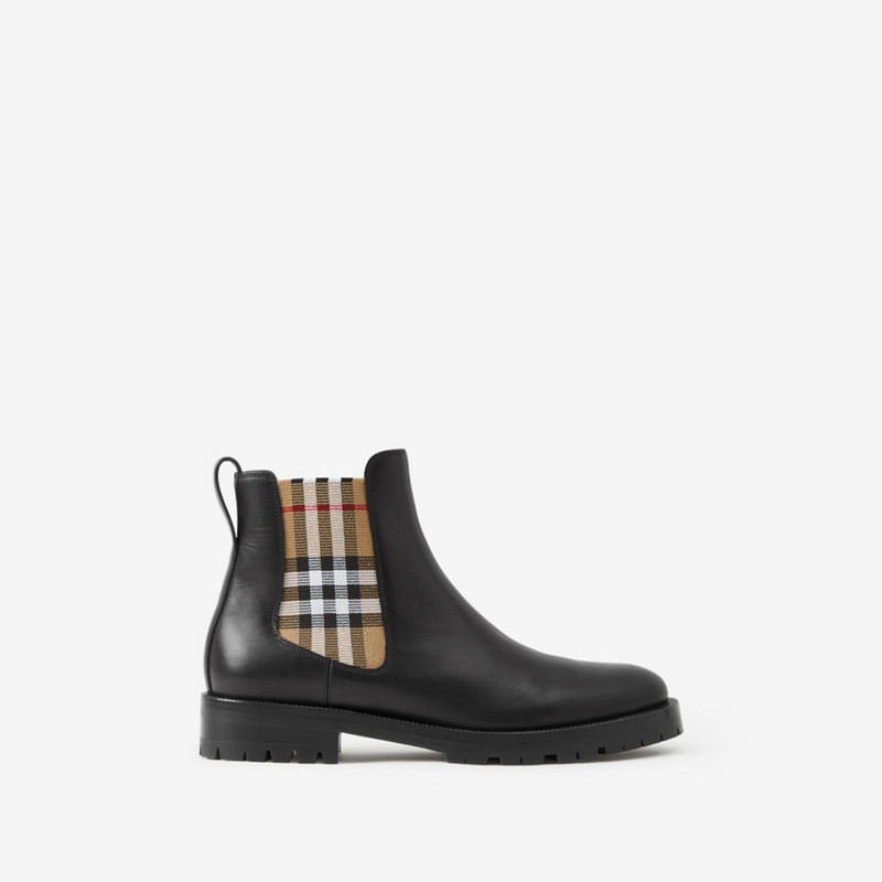 Burberry Botines Chelsea en piel con panel CheckPrecio 720 00 € Superdescuento