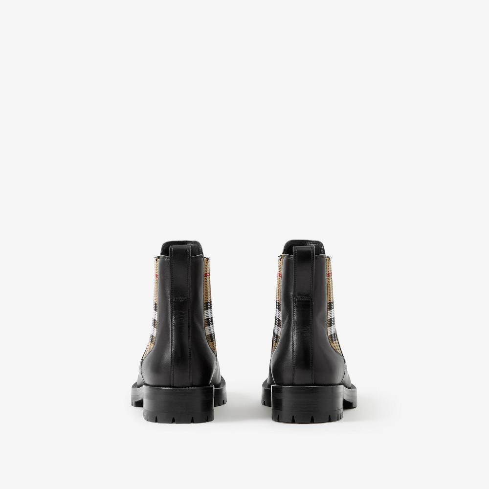 Burberry Botines Chelsea en piel con panel CheckPrecio 720 00 € Superdescuento