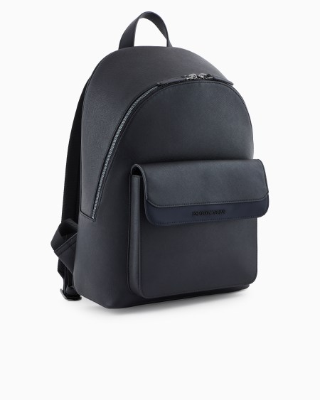 Armani Mochila de piel saffiano regenerada y nailon reciclado ASV Liquidación