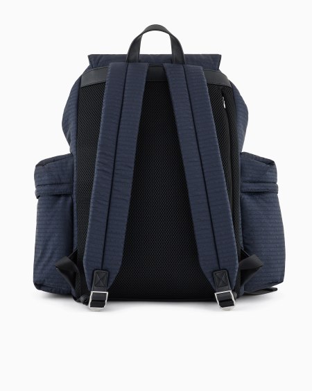 Armani Mochila de tejido jacquard de nailon con inscripción integral de logotipo EA Envío internacional gratuito