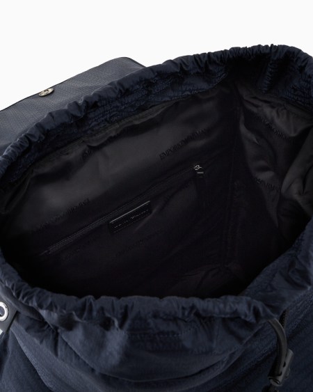 Armani Mochila de tejido jacquard de nailon con inscripción integral de logotipo EA Envío internacional gratuito