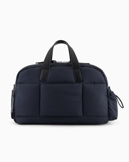Armani Bolsa de nailon con inscripción integral del logotipo en tejido jacquard Tienda de fábrica