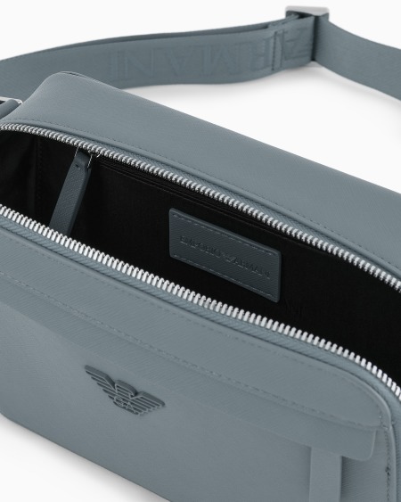 Armani Minifunda para cámara de piel saffiano regenerada con placa de águila ASV Precios de Black Friday