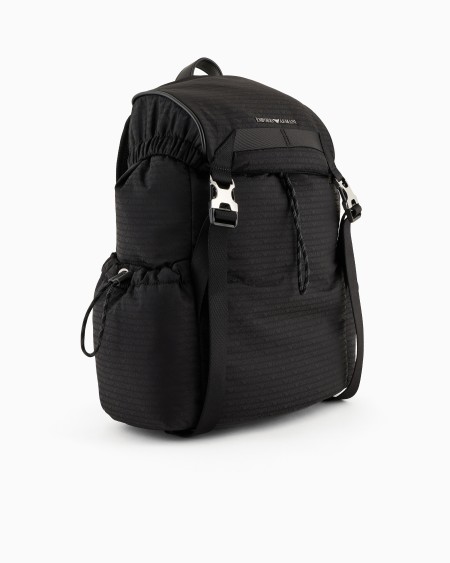 Armani Mochila de tejido jacquard de nailon con inscripción integral de logotipo EA Libre de impuestos