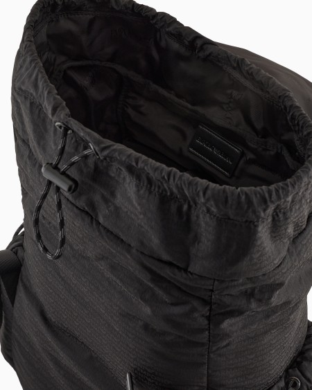 Armani Mochila de tejido jacquard de nailon con inscripción integral de logotipo EA Libre de impuestos