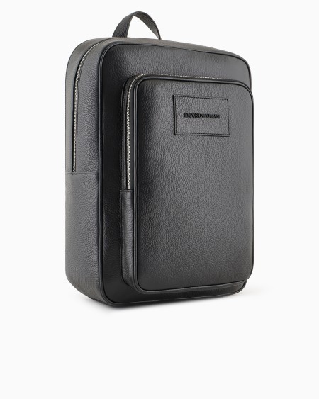 Armani Mochila con bolsillo para portátil en piel abatanada Descuentos del mes