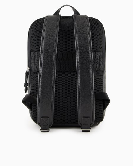 Armani Mochila con bolsillo para portátil en piel abatanada Descuentos del mes