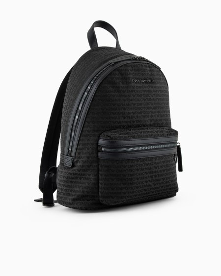 Armani Mochila de tejido jacquard con inscripción integral Precio ultrabajo