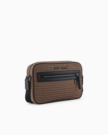 Armani Bolso bandolera de tejido jacquard con inscripción por toda la superficie Devoluciones gratuitas