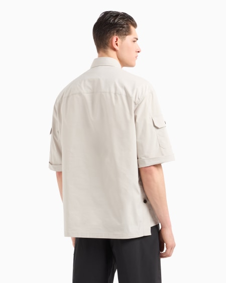 Armani Camisa de tejido técnico con bolsillos de parche y parche con logotipo Liquidación