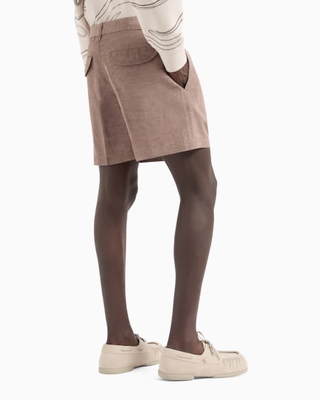 Armani Pantalones cortos en mezcla de lino Oferta especial