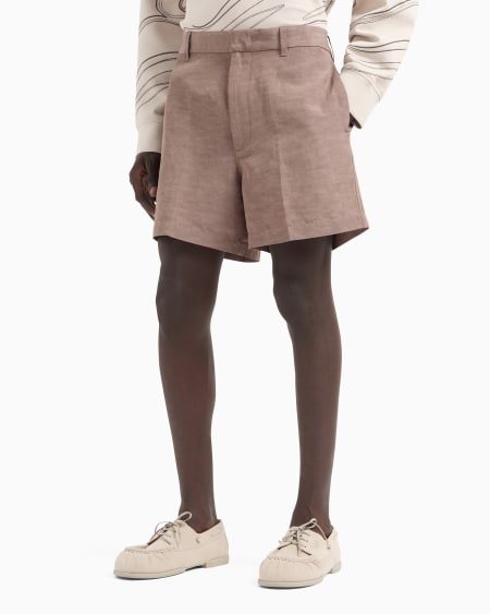 Armani Pantalones cortos en mezcla de lino Oferta especial
