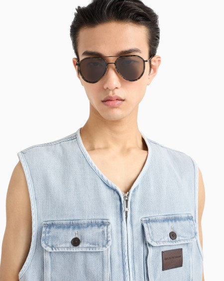 Armani Gafas de sol estilo piloto para hombre Últimos 3 días