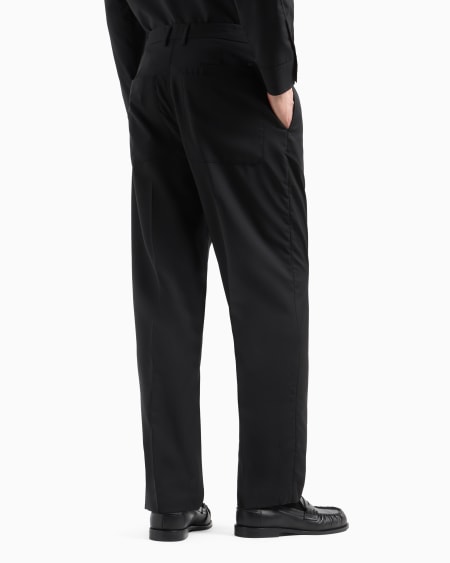 Armani Pantalones con pinzas en lana fría superligera ÚLTIMAS EDICIONES