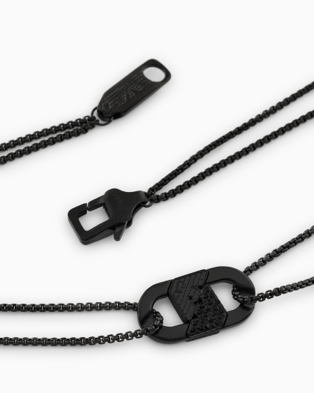 Armani Collar con placa y cristales negros Últimos 2 días