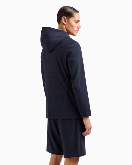 Armani Blazer de nailon elástico efecto canneté con pechera y capucha Promoción trimestral