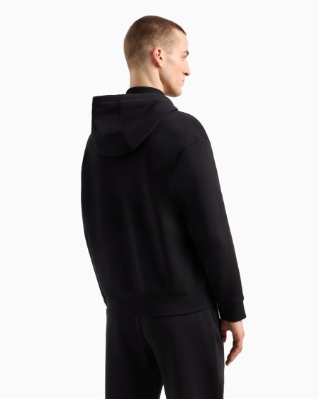 Armani Sudadera con capucha y cremallera de punto doble con logotipo de águila grabado Liquidación