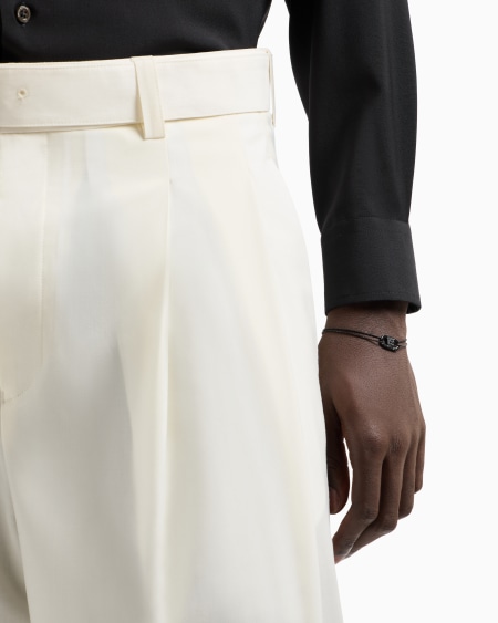 Armani Pulsera con placa y cristales negros Tienda de fábrica