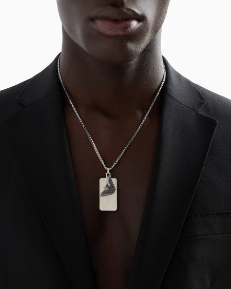 Armani Collar con placa de acero inoxidable Libre de impuestos