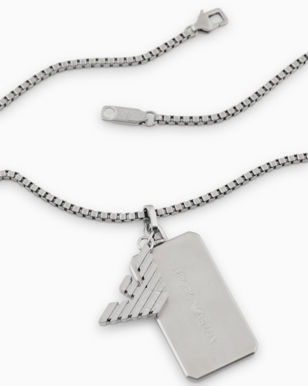 Armani Collar con placa de acero inoxidable Libre de impuestos