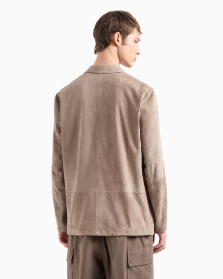 Armani Chaqueta de abotonadura sencilla en ante de cabra Descuentos del mes