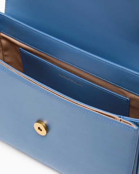 Armani Bolso de hombro de piel lisa con logotipo de águila de metal Precio ultrabajo
