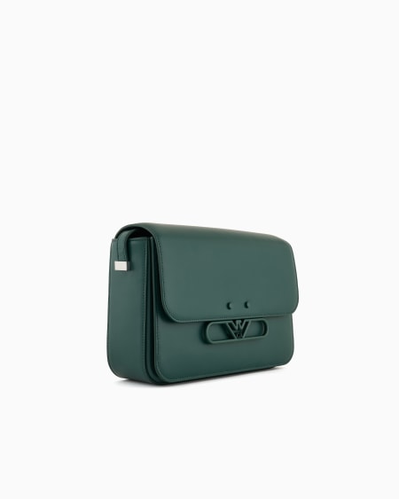 Armani Bolso de hombro de piel lisa con logotipo de águila de metal En línea