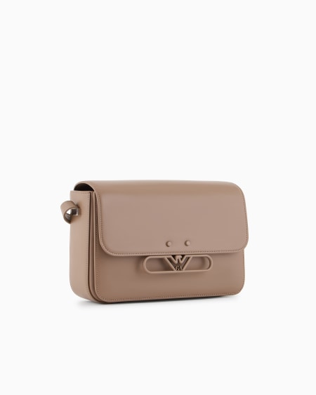 Armani Bolso de hombro de piel lisa con logotipo de águila de metal Outlet