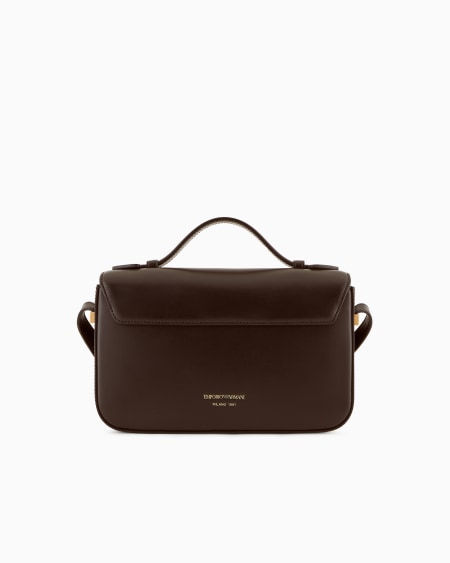 Armani Bolso bandolera de piel lisa con logotipo de águila de metal Outlet online