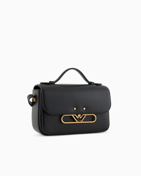 Armani Bolso bandolera de piel lisa con logotipo de águila de metal Rebajas