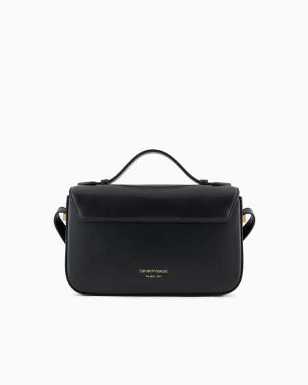 Armani Bolso bandolera de piel lisa con logotipo de águila de metal Rebajas