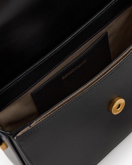 Armani Bolso bandolera de piel lisa con logotipo de águila de metal Rebajas