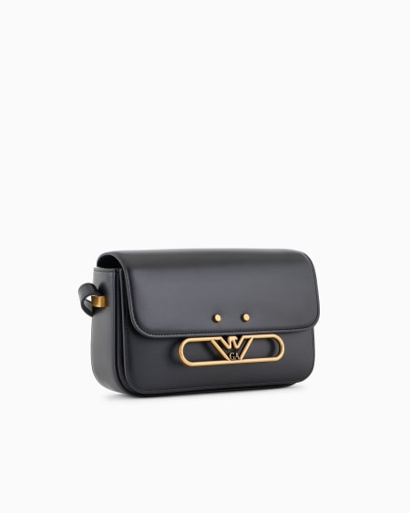 Armani Bolso bandolera de piel lisa con logotipo de águila de metal En oferta