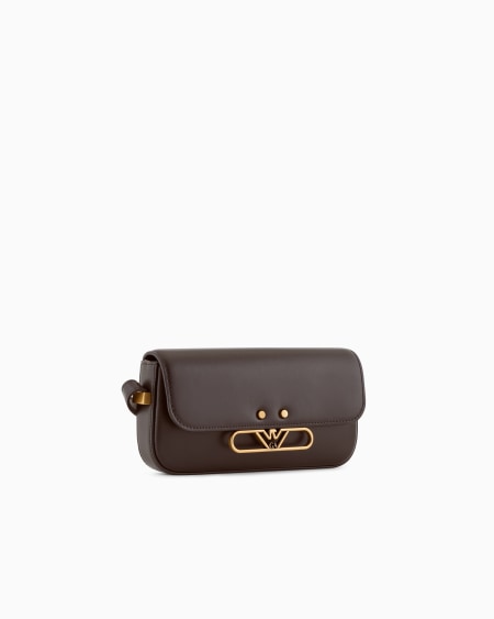Armani Minibolso bandolera de piel lisa con logotipo de águila de metal Gran oferta