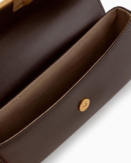 Armani Minibolso bandolera de piel lisa con logotipo de águila de metal Gran oferta