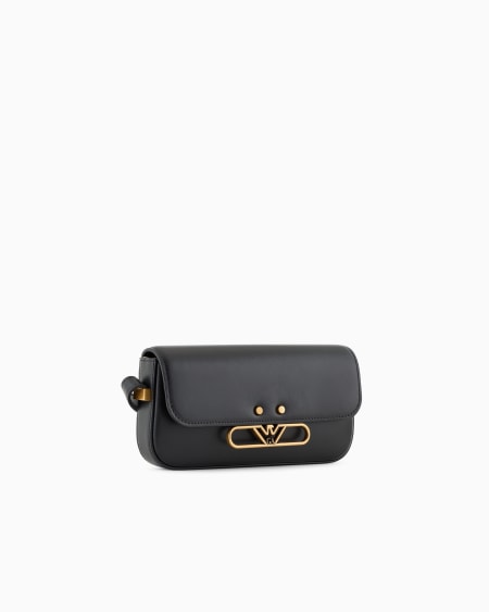 Armani Minibolso bandolera de piel lisa con logotipo de águila de metal Rebajas baratas