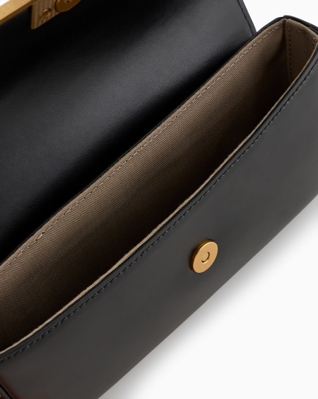 Armani Minibolso bandolera de piel lisa con logotipo de águila de metal Rebajas baratas