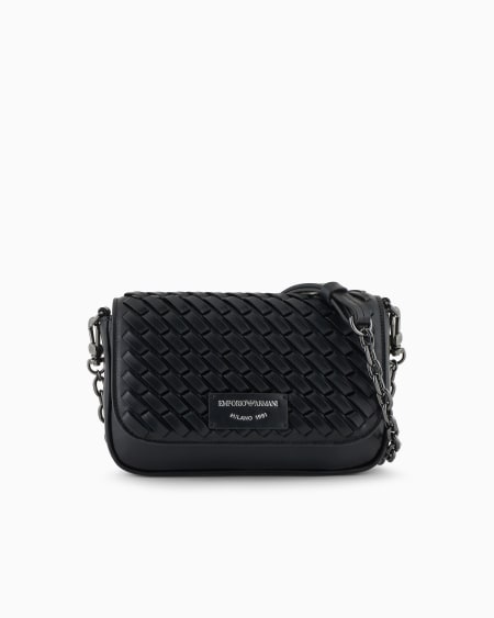 Armani Minibolso de piel trenzada con bandolera de cadena Ventas relámpago