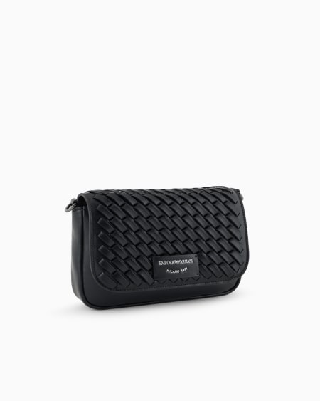 Armani Minibolso de piel trenzada con bandolera de cadena Ventas relámpago