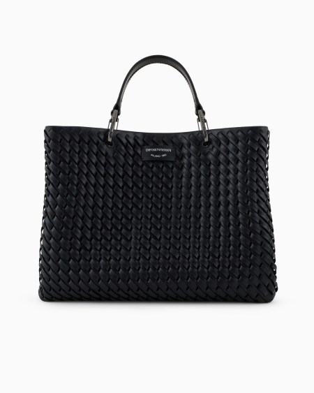 Armani Bolso shopper MyEA mediano en piel trenzada Tienda
