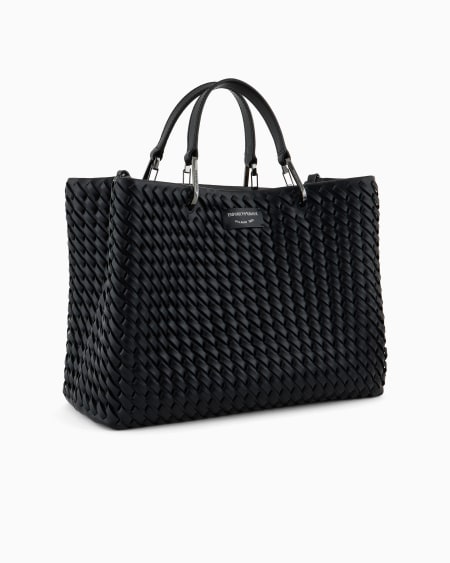 Armani Bolso shopper MyEA mediano en piel trenzada Tienda