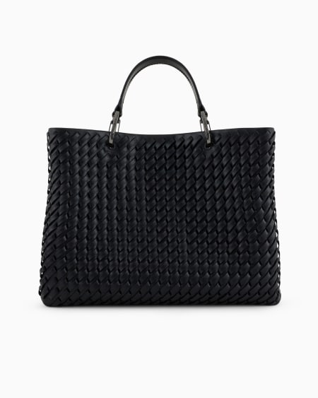 Armani Bolso shopper MyEA mediano en piel trenzada Tienda