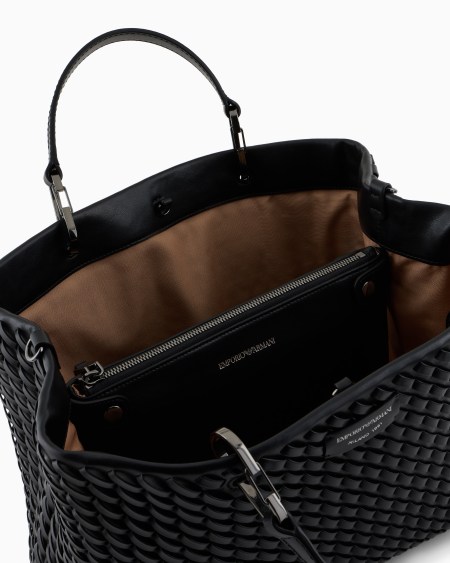 Armani Bolso shopper MyEA mediano en piel trenzada Tienda