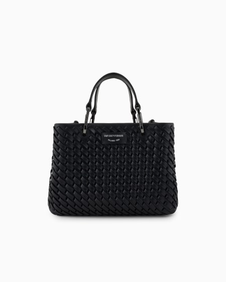 Armani Bolso shopper MyEA pequeño en piel trenzada Tienda